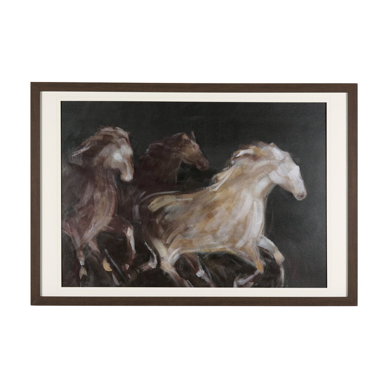 Running Wild - Speed Hand Embelished Textured Framed Art Print Matted under Glass