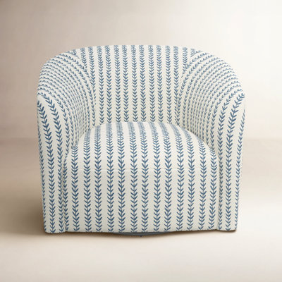 Marita Cotton Swivel Barrel Chair