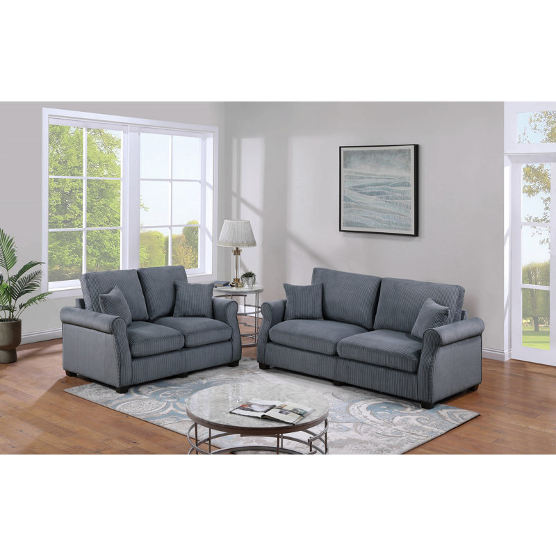 Ensemble de canapé 2 pièces Classic Living, Gris foncé