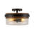 2-Light Modern Farmhouse Semi-Flush Mount Light