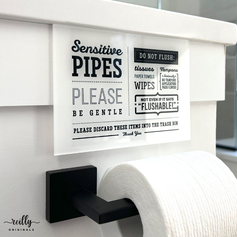Sensitive Pipes Do Not Flush Sign