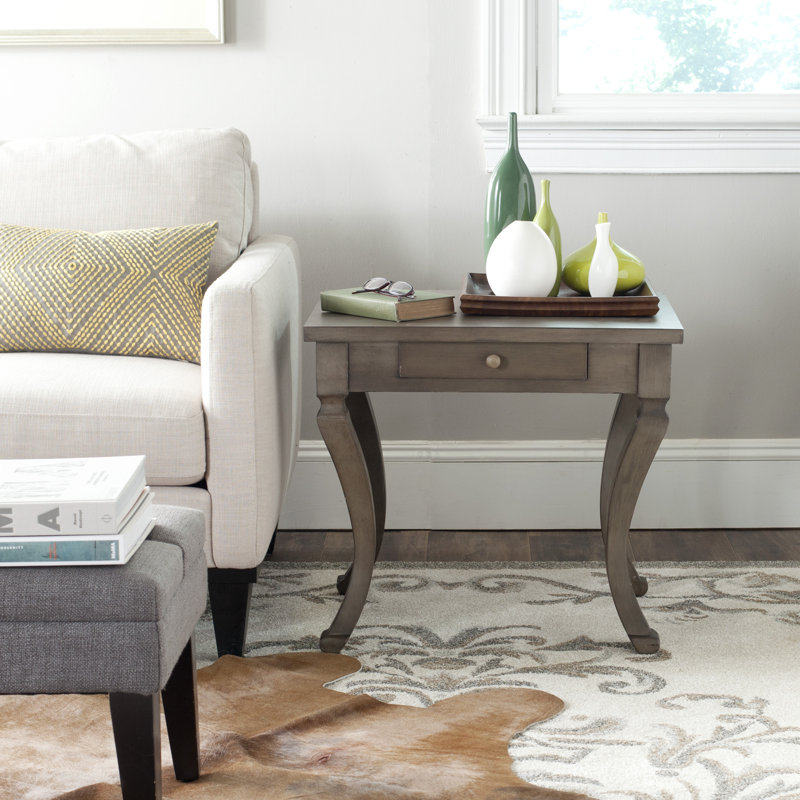 End Table with Storage, Gray