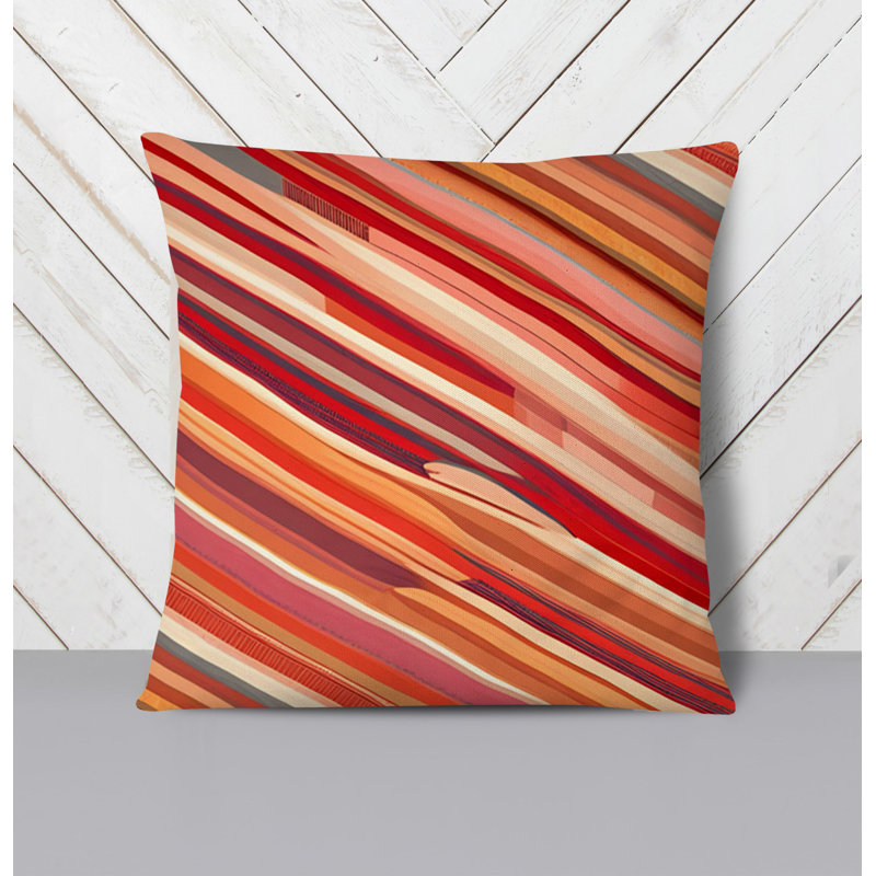Throw Pillow With Insert, 16"H x 16"W, Red Abstract 22