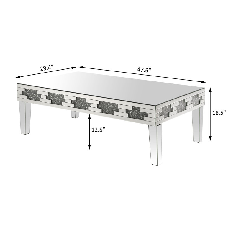 Jale Rectangle Coffee Table in Mirrored