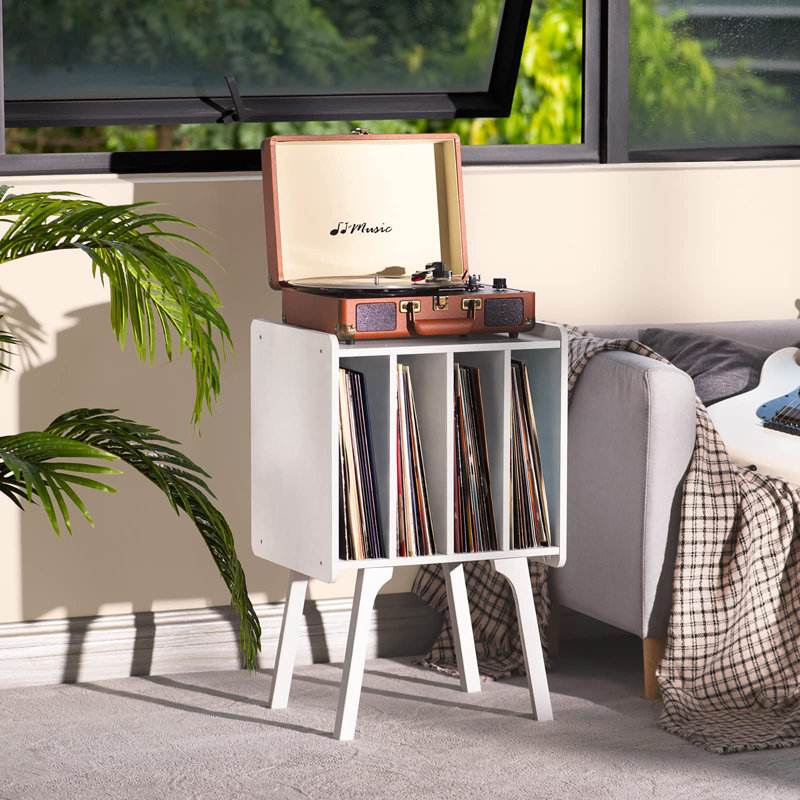 Record Player Stand, White