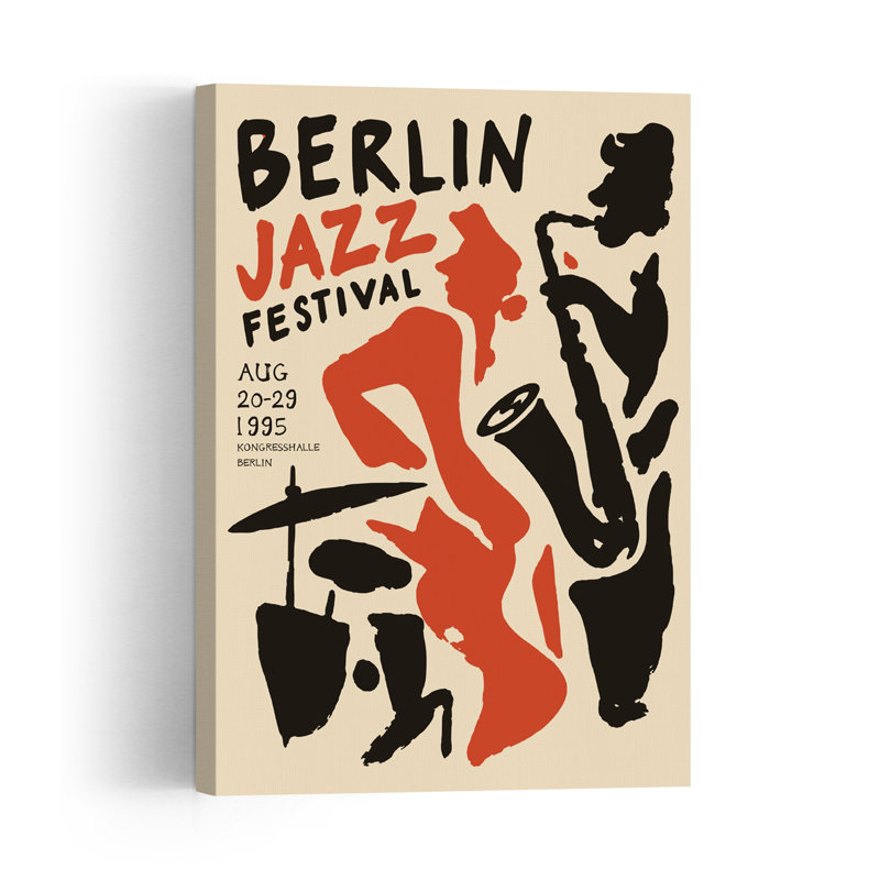 Berlin Jazz Festival Poster Retro Wall Art Print by Patryk Krygowski - Print, 45.72cm H x 30.48cm W