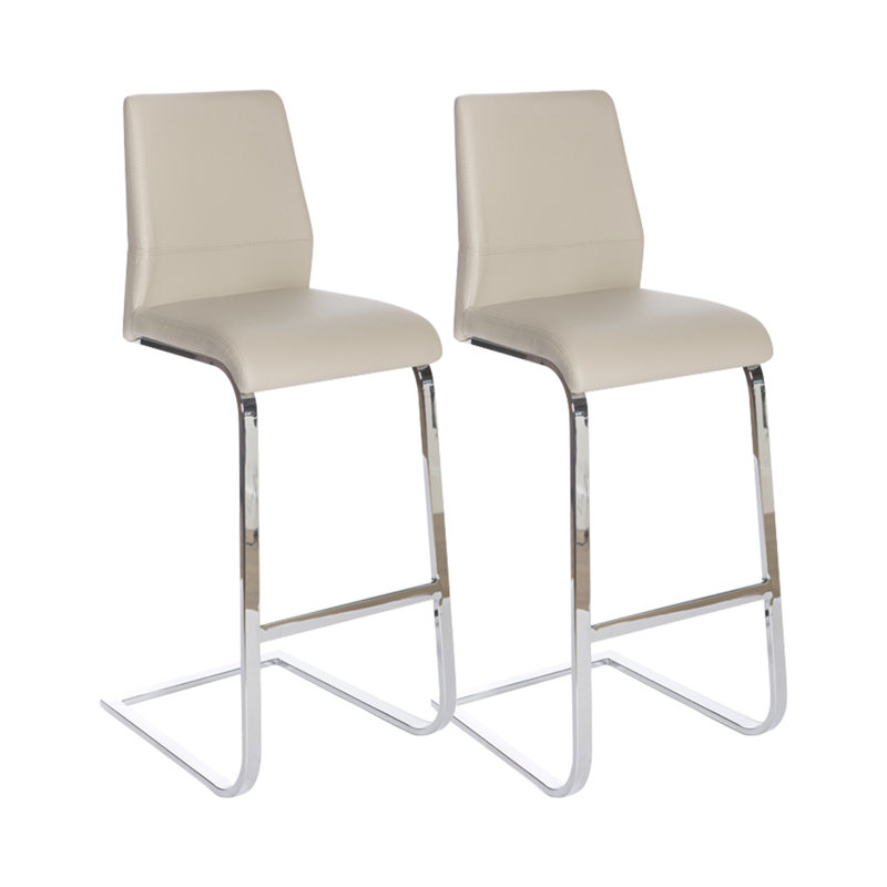 Lynn Upholstered Counter Stool with Metal Frame, Taupe