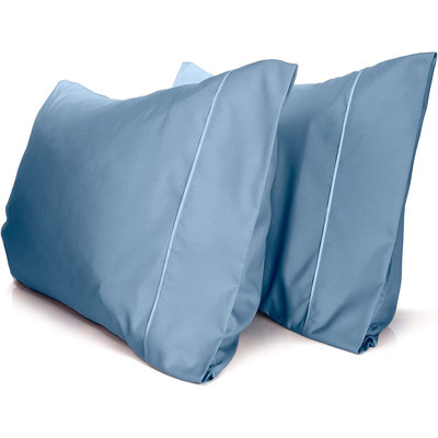 LuxClub 2 PC Sky Queen Performance Microfiber Solid Pillowcase Set