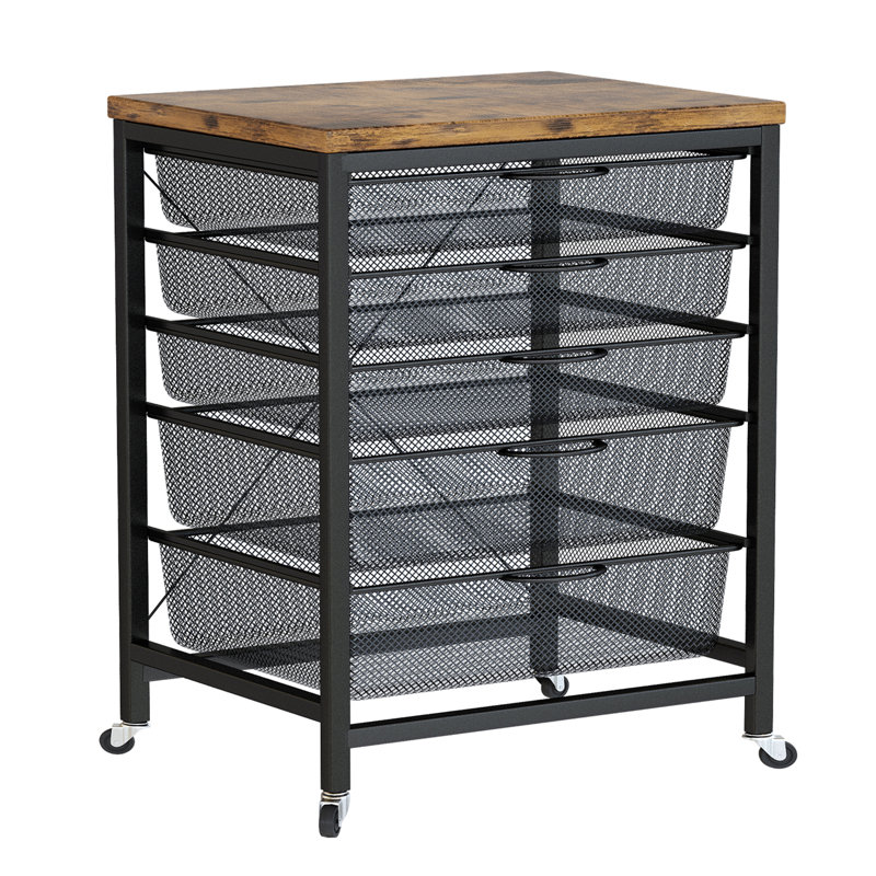 Einard 29.5'' H x 20.9'' W File Cart with Wheels