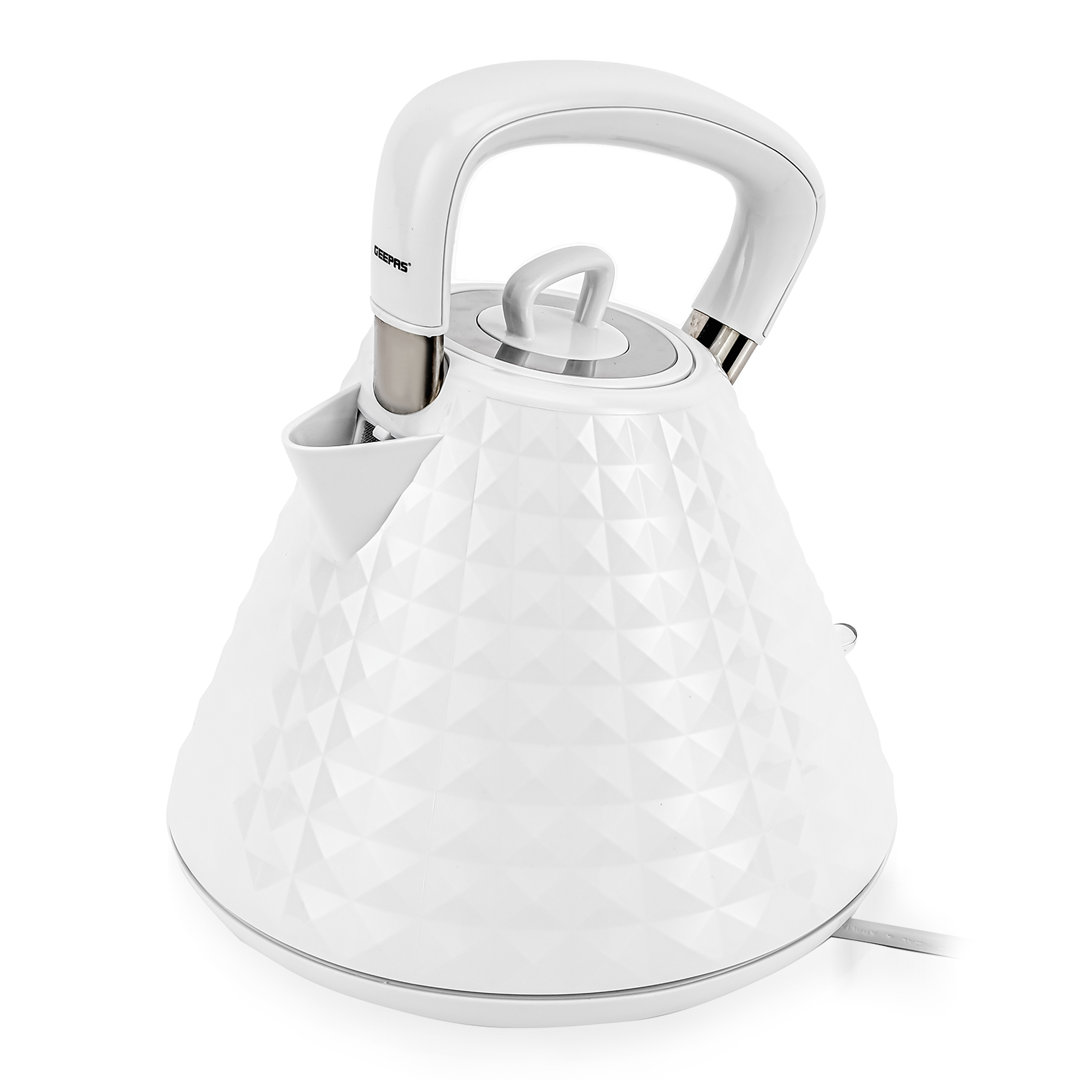 GEEPAS Argyle 1.5L Cordless Electric Kettle | Traditional Pyramid Kettle with 360° Rotational Base Strix Control Auto Shut Off & Boil Dry Sensor | Spa