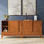Ensemble de 2 grandes armoires de rangement avec portes et 3 tiroirs Harper SOLID HARDWOOD-110223404
