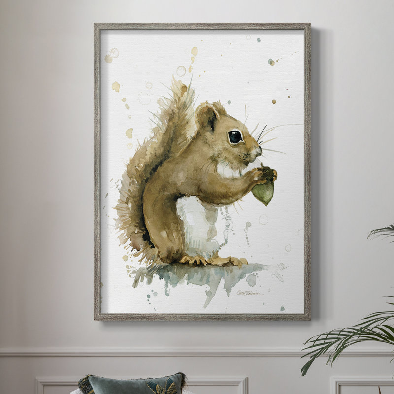 «Harvest Squirrel», reproduction encadrée - bois massif, H 30 po x l 24 po
