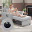Upholstered Convertible Backrest Single Sofa Bed Accent Chair-486721164