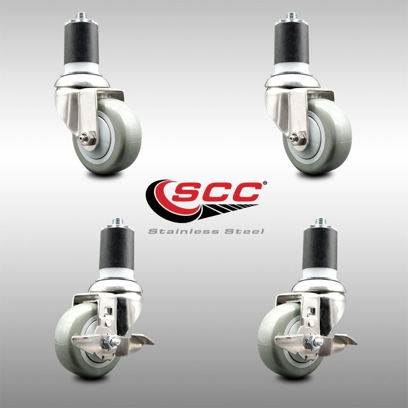 Swivel Stem Caster, 3" H x 3" W