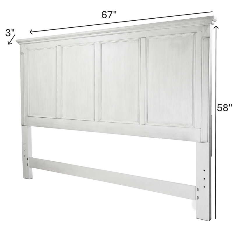 Point Breeze - Tête de lit - Grand - Blanc frais avec finition glacis gris doux, Grand