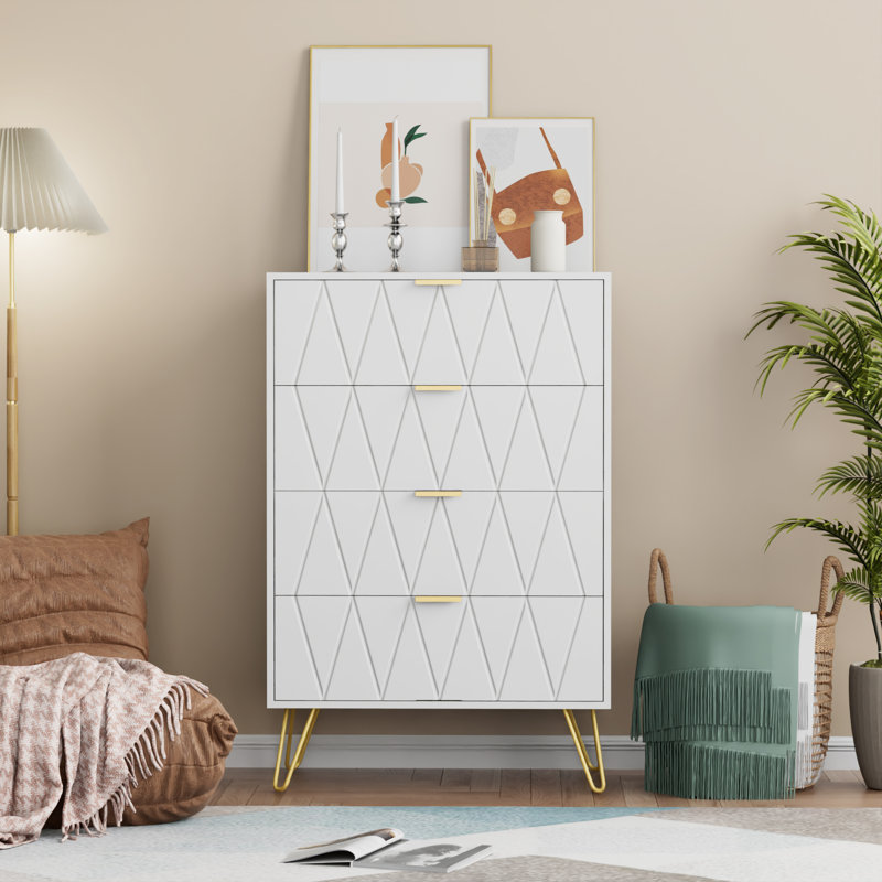 Marable 4 Drawer 59.9cm W Chest, White