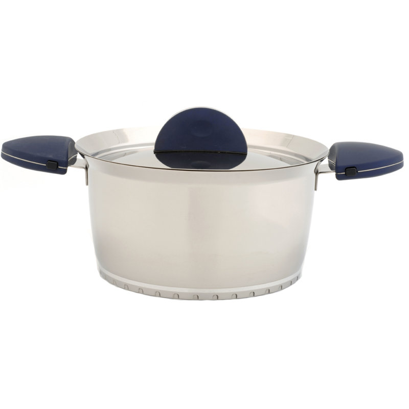 BergHOFF Stacca 18/10 Stainless Steel 7Qt. Covered Stock Pot, 10", Blue