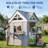 TOBBI Outdoor Wooden Kids Playhouse with Blackboard & Toy Kitchen Accessories, Backyard Play Equipment for Boys & Girls, Ages 3‑6, 41”L x 55”H, Gray