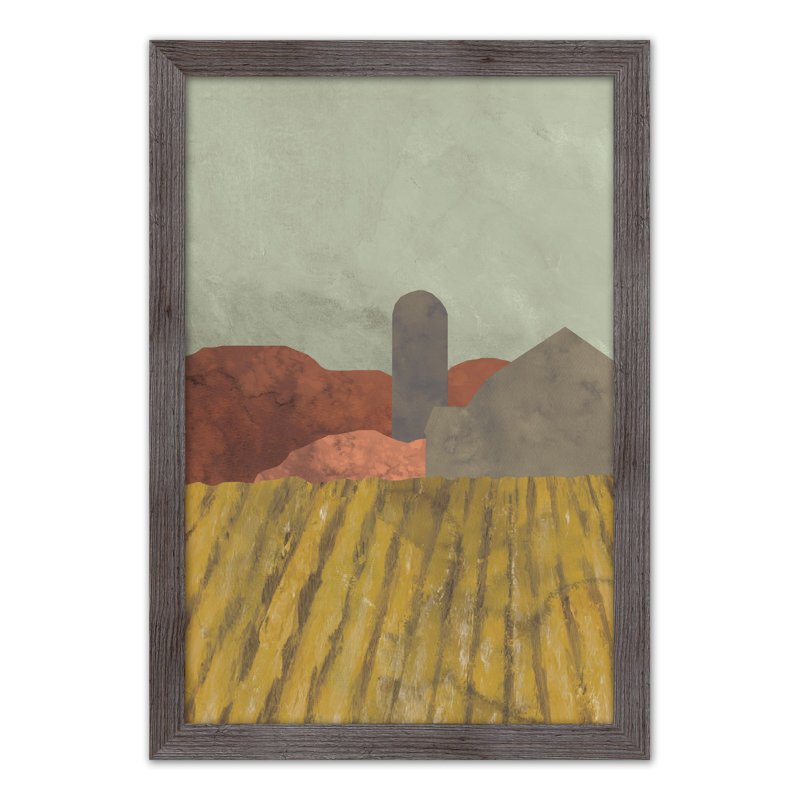 «Boho Farmhouse Landscape I», reproduction encadrée, Cadre noir
