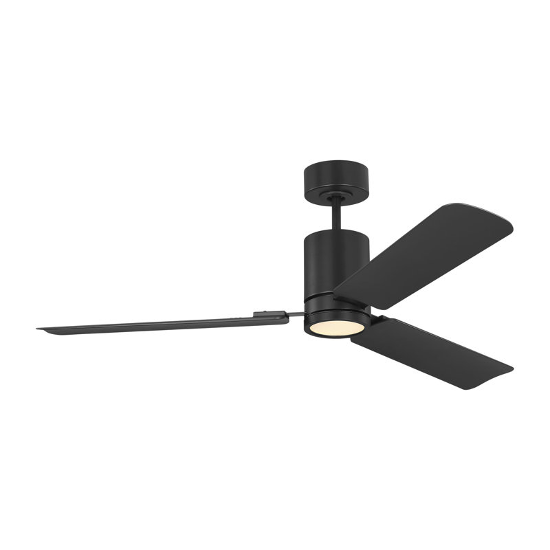 Visual Comfort Fan Cleancut Smart 54 LED Indoor Ceiling Fan with Threaded Downrod, Matte White ABS blades and Handheld Remote