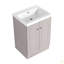 Meuble-lavabo autoportant 24 po avec lavabo en résine et 2 portes d'armoire à fermeture en douceur (emballage KD)-126528375