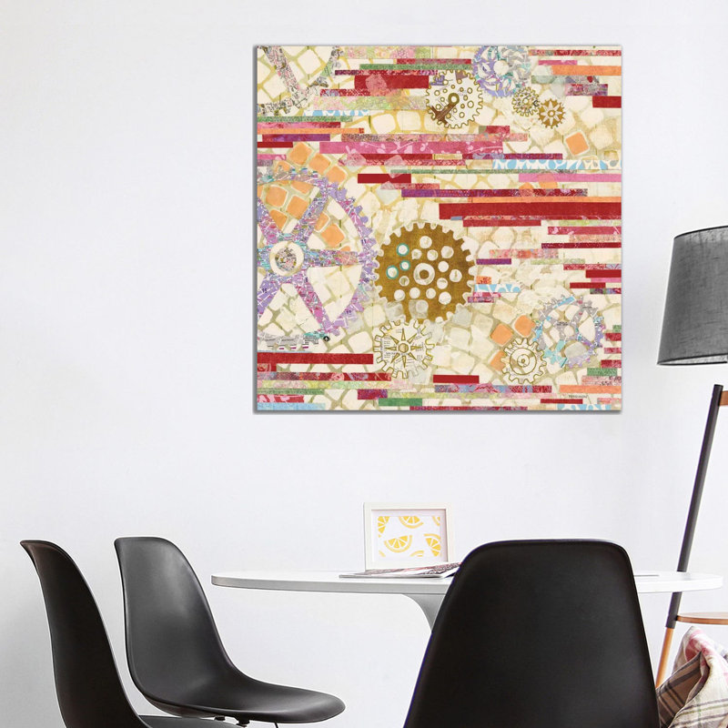 EU Timetable II Red 1 Piece Wrapped Canvas Wall Art, 93.98cm H x 93.98cm W x 1.905cm D