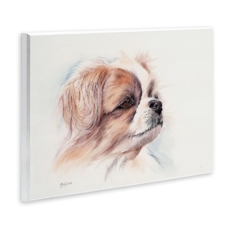 Plaque murale expressive avec visage de chien, design par Cady, H 13 po x l 19 po