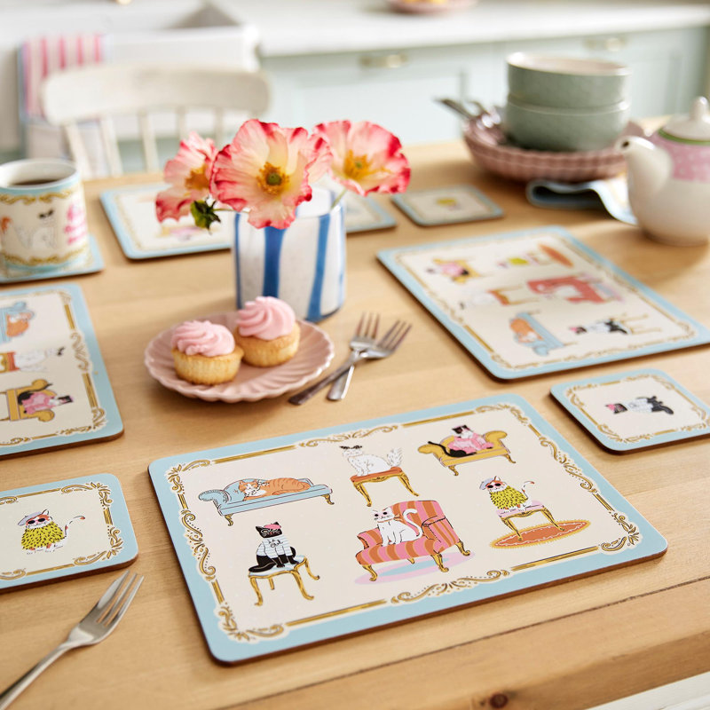 Cool Cats Square 4 Piece Coaster Set