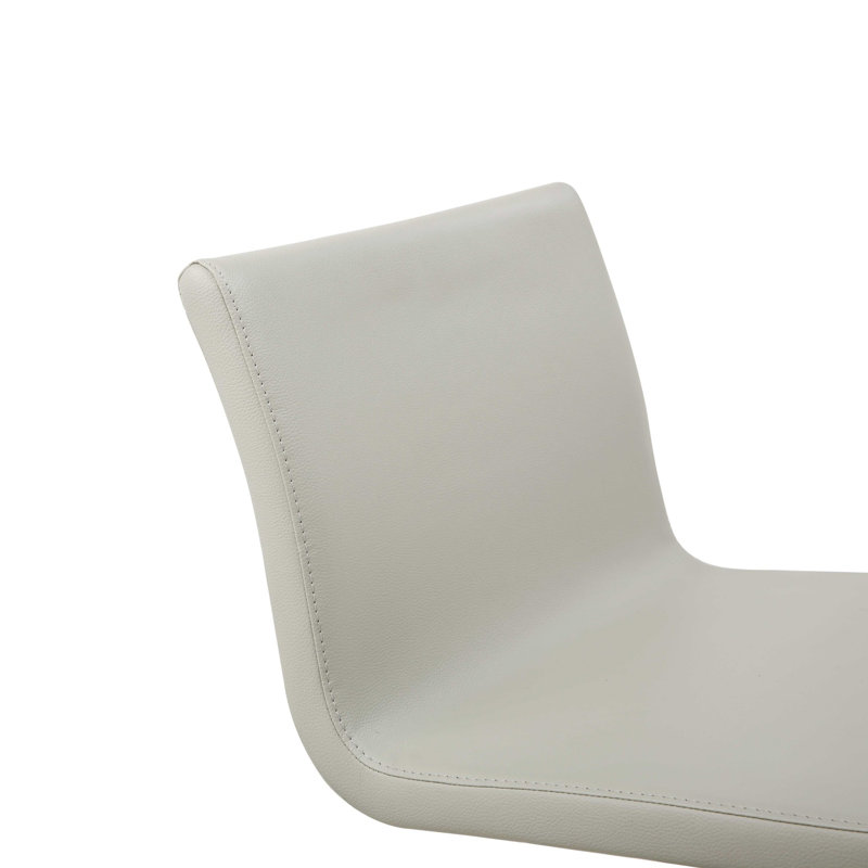 Chaise de bar 32 po en acier inoxydable argenté avec repose-pieds, Beige