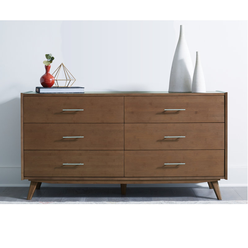 Ayvar Solid Bamboo 5-Drawer Double Dresser (59.6" W)