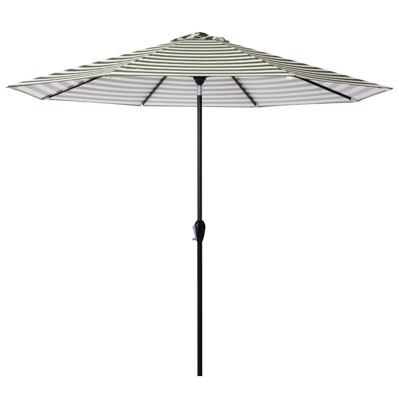 120'' Tilt Market Umbrella, Green/White