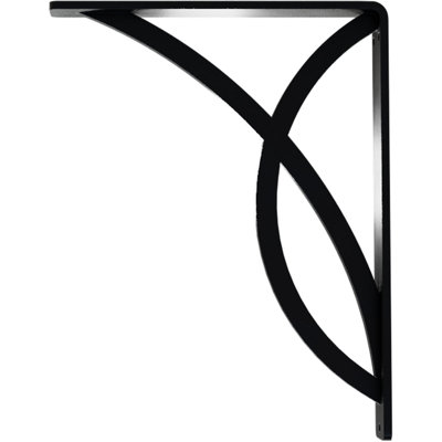 1 1/2"W x 7 1/2"D x 10"H Miller Wrought Iron Bracket, (Single center brace), Powder Coated Black