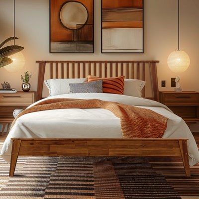Kaylin Solid Wood Bed Frame with Headboard