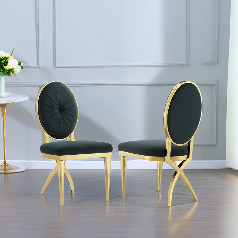 Chaise d'appoint en velours Bilgarrie King Louis