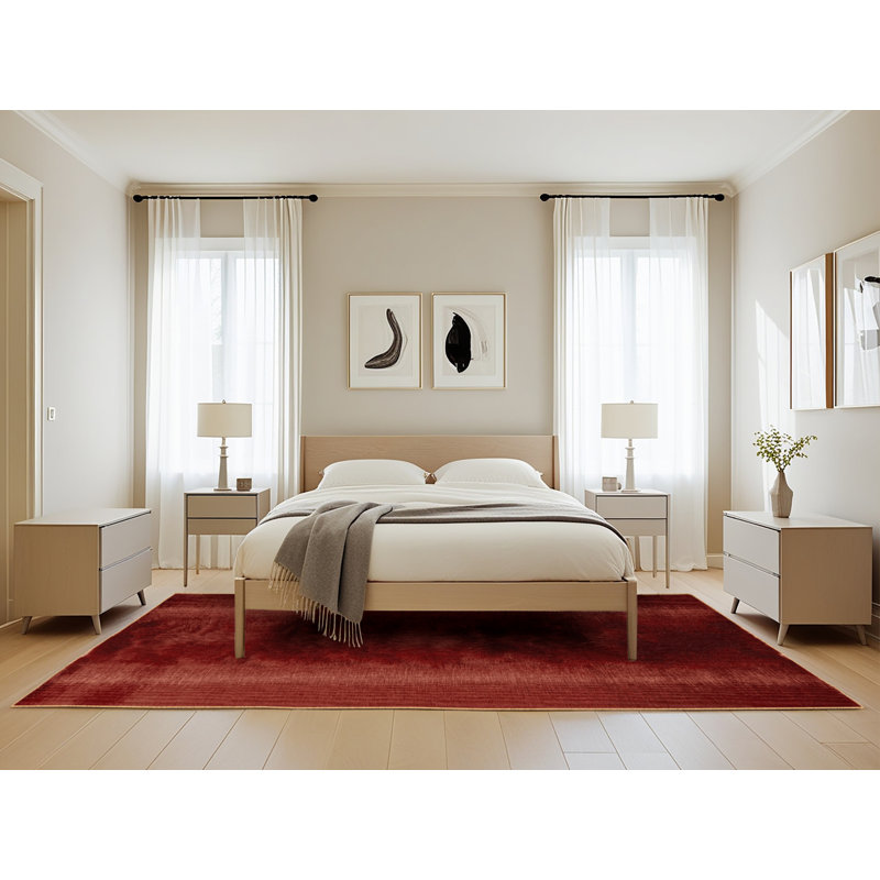 Machine Washable Solid Brown Area Rug, Rectangle 5' x 8'