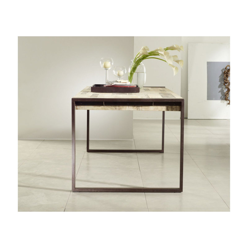 Factory Rectangular Wood Top Dining Table, H76 x L140 x W90cm
