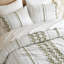 3 édredon en coton chenille double / grand, sauge / couleur, imprimé d'inspiration mondiale et taies décoratives assorties avec chevauchement de dos-130701508