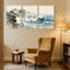 Nautique et plage, pin de montagne, vagues, brume océanique, ensemble de 3 impressions sur toile-61066739