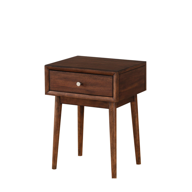 Table de bout moderne à finition brune avec tiroir pour espace de vie 1 décoration