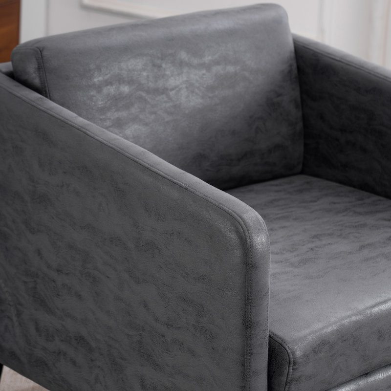Raionna Upholstered Armchair, Gray Gilded Microfiber / Microsuede