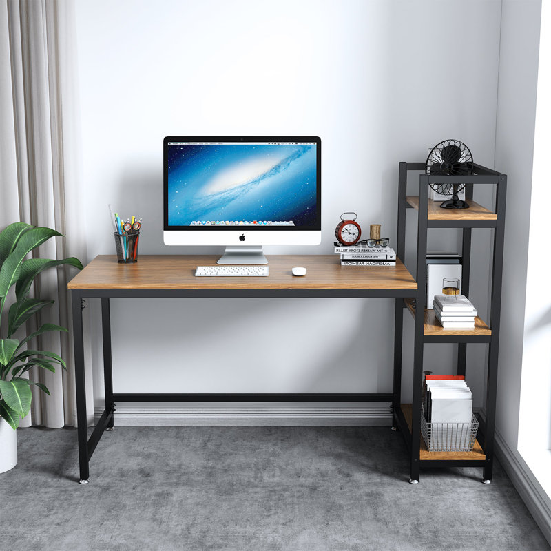 126cm W Rectangle Writing Desk, Beige/Black