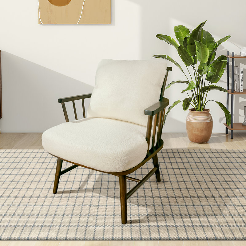 Iyaas Upholstered Armchair, Ivory Polyester
