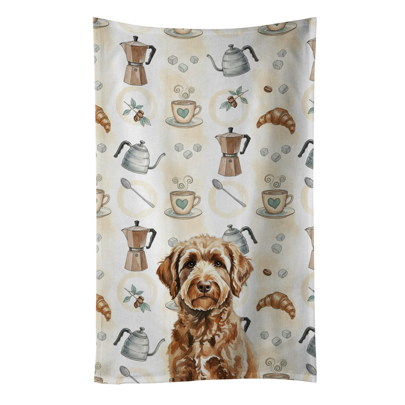Serviette de cuisine Coffee Bar, Labradoodle chocolat