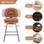 Tabouret de comptoir de cuisine pivotant avec structure en métal noir et similicuir brun (ensemble de 2)-99926834