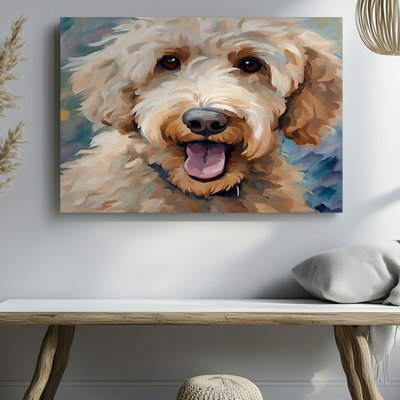 Adorable reproduction de peinture sur toile pour chien, labradoodle