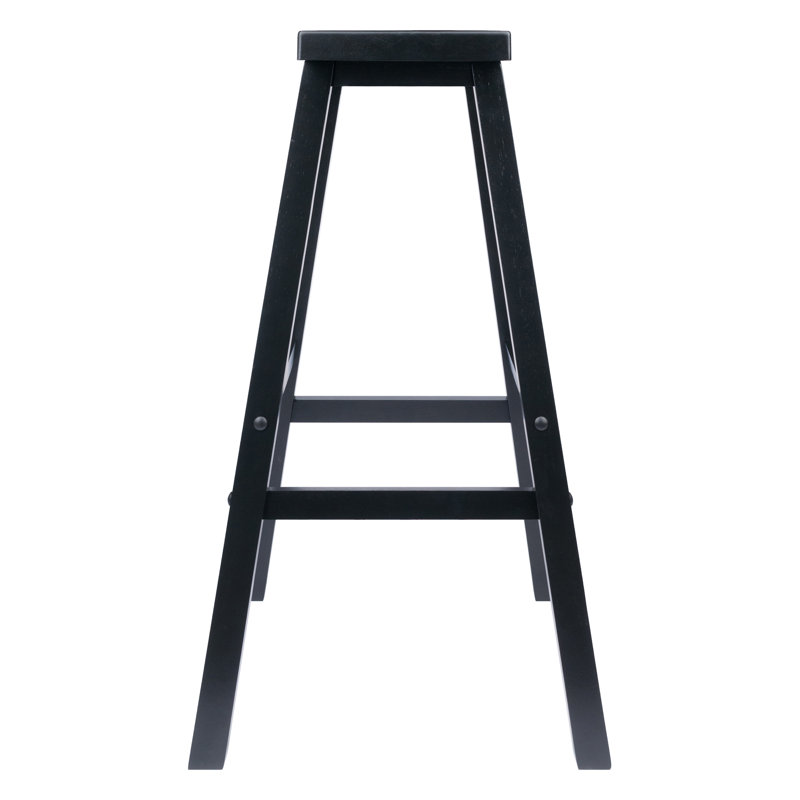 Irieana Solid Wood Counter Stool, Black, Bar Stool (29" Seat Height)