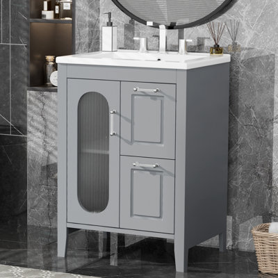 Tenneill 24.00'' Single Bathroom Vanity with Ceramic Top