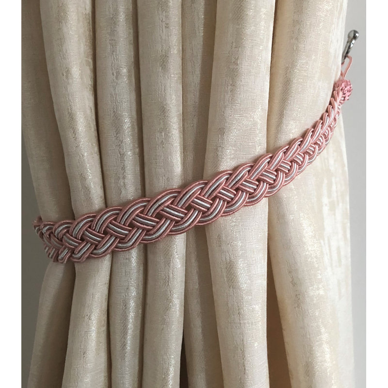 Jezebel Fabric 3cm Curtain Holdback/Tieback, Pink/Silver
