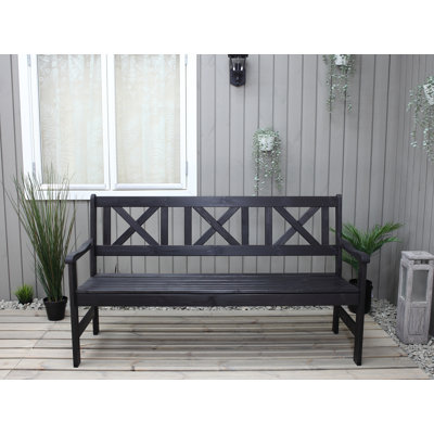 Bradon Solid Wood Pine Outdoor Bench
