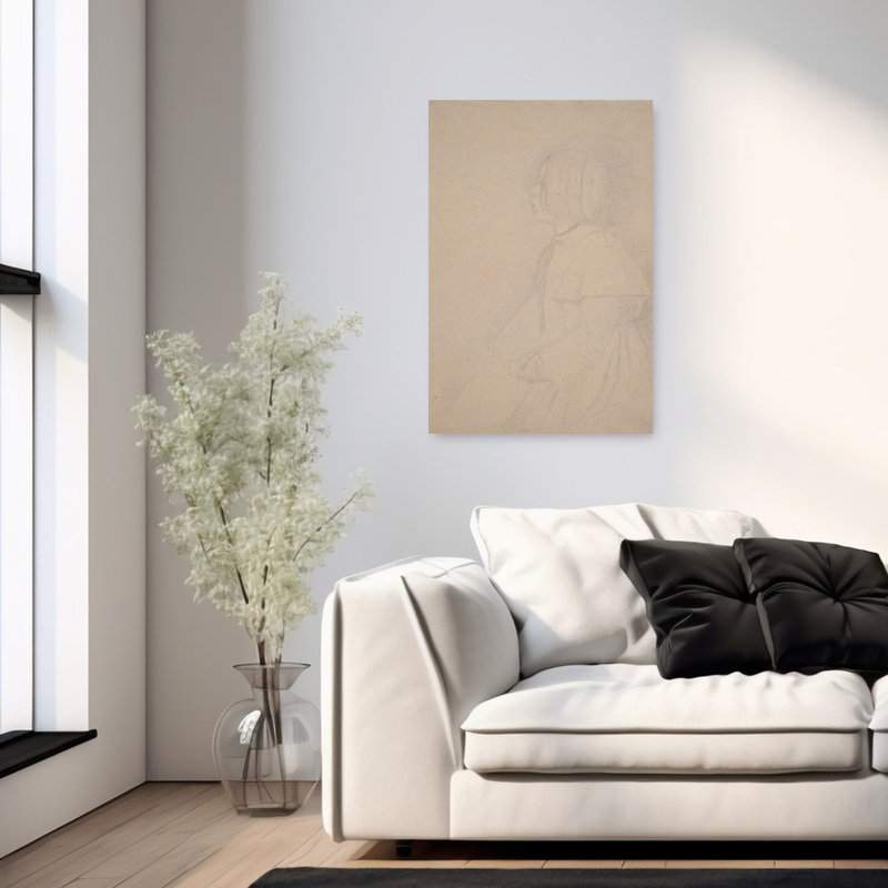 Portrait de Giulia Bellelli, 1858-1859, impression d'art mural abstrait impressionniste contemporain, H 36 po x l 24 po